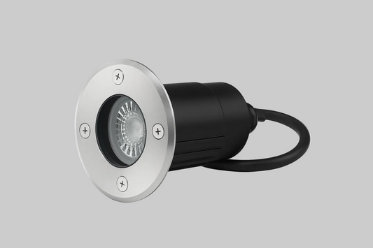 In-ground light fixture withStainless steel and black design with replaceable GU10Base lamp