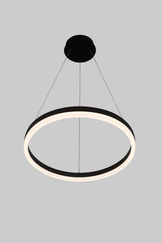 Modern pendant light with COB/SMD base lamp and circular design 