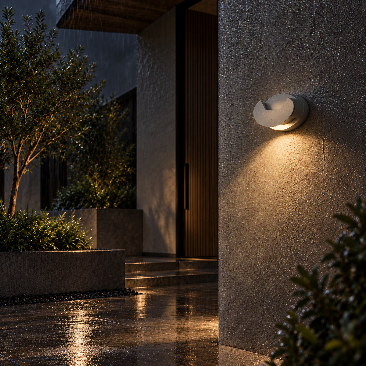 Mounted wall light with E27 base lamp
