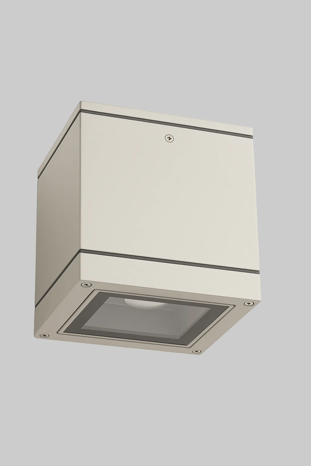 Square ceiling mounted light fixture with E27 base lamp