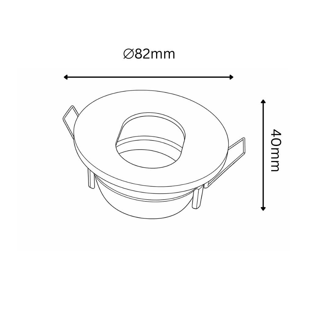 Technical drawing of a round component with dimensions labeled