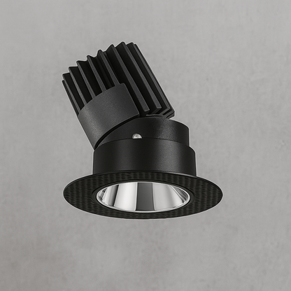 Black recessed directional spotlight 