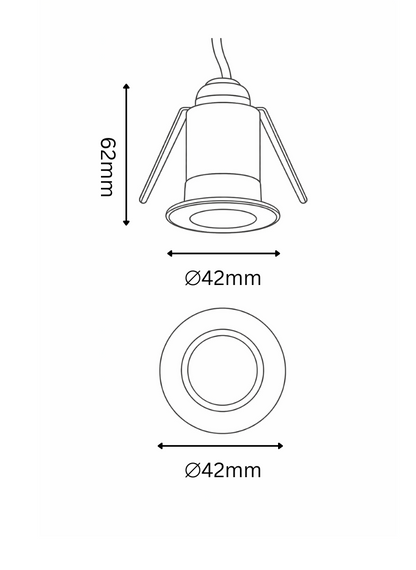Technical drawing of a pendant light with dimensions labeled