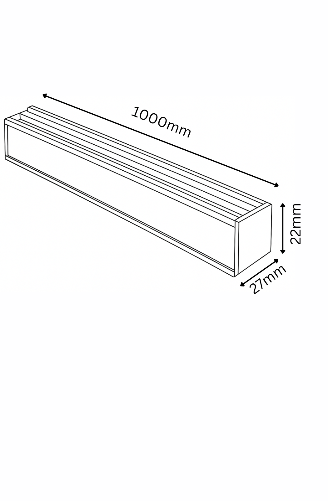 Dimensions of a rectangular object with dimensions labeled on a white background