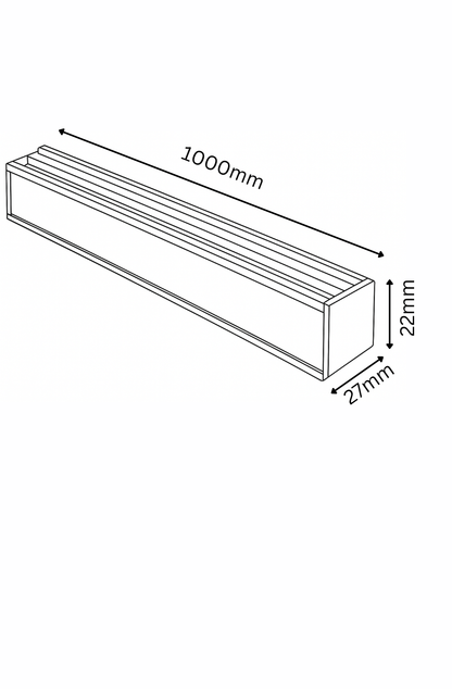 Dimensions of a rectangular object with dimensions labeled on a white background