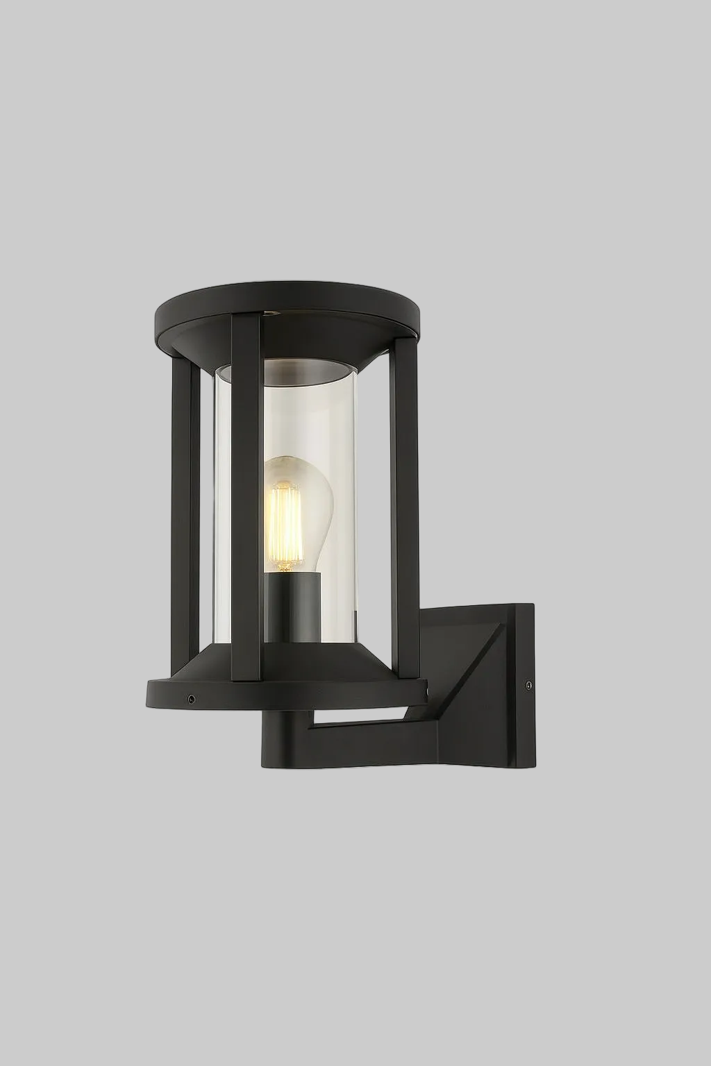 Black outdoor wall light fixture E27 base lamp