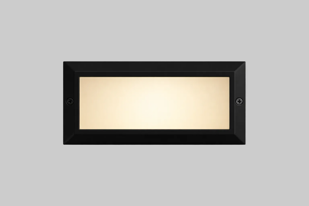 Rectangular recessed step light fixture with E27 base lamp