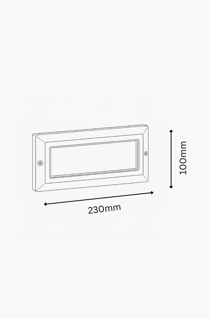 Rectangular recessed step light fixture with E27 base lamp