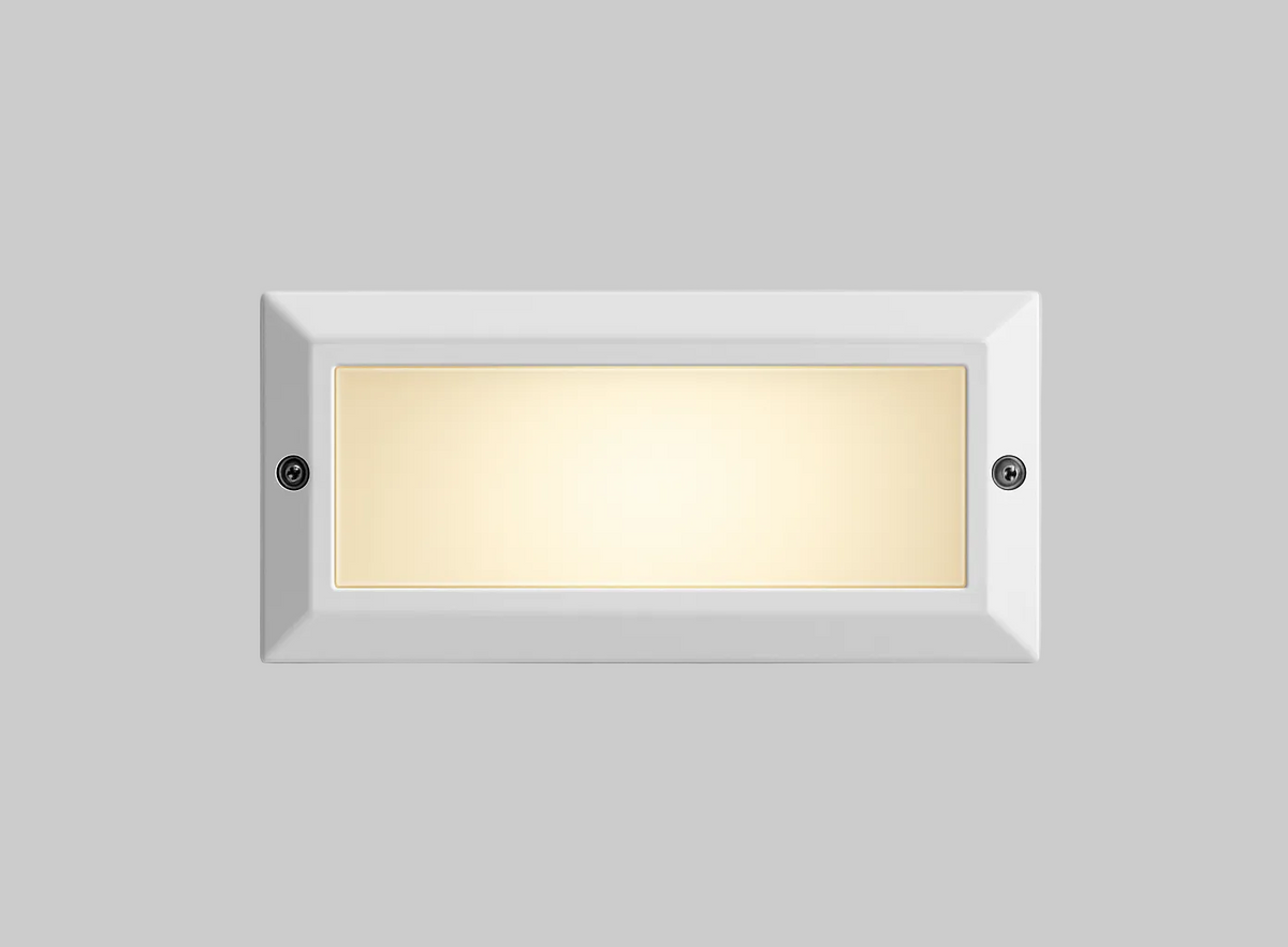 Rectangular recessed step light fixture with E27 base lamp