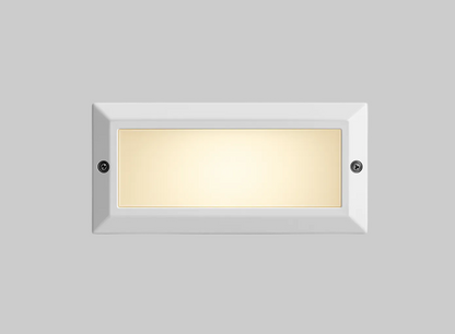 Rectangular recessed step light fixture with E27 base lamp