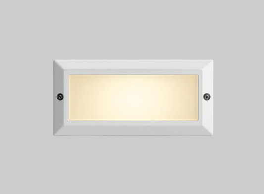 Rectangular recessed step light fixture with E27 base lamp