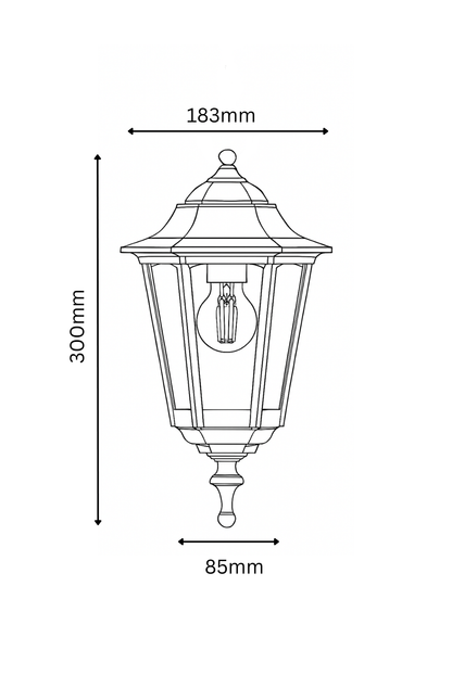 Black outdoor hanging lantern light 