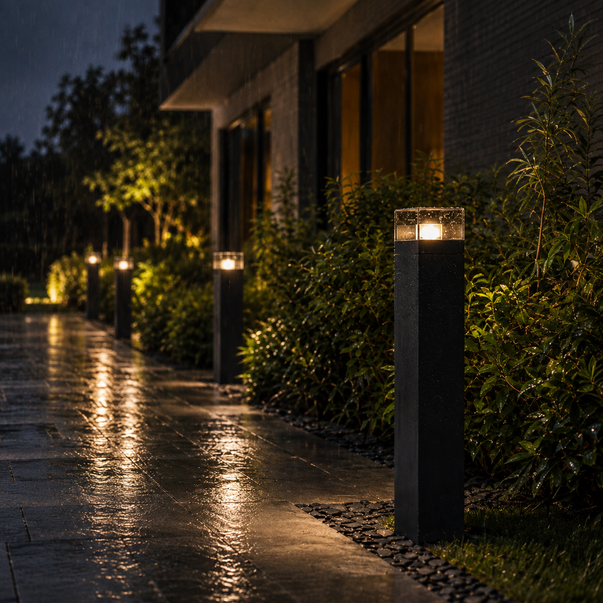 Outdoor decorative bollard light 