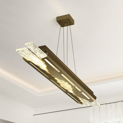 Modern pendant light fixture hanging from the ceiling