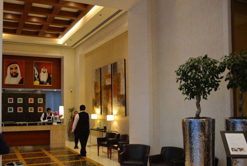 Hotel lobby lighting design at Four Points by Sheraton, Dubai, by Gulf Lights
