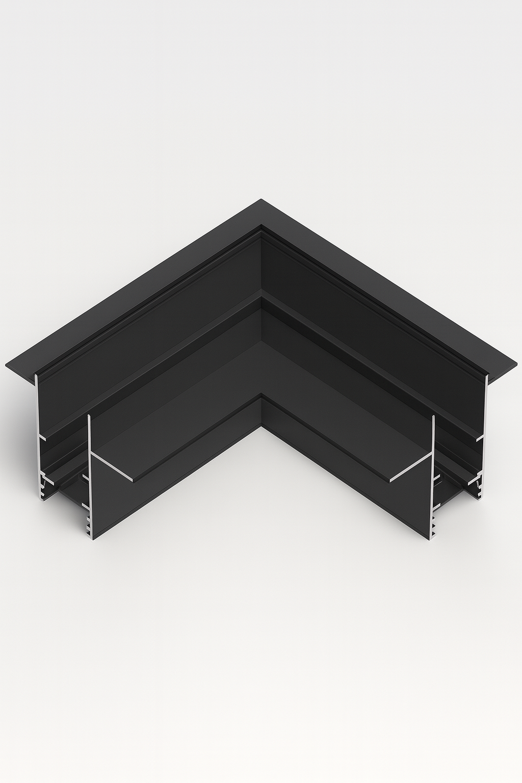 Recessed horizontal corner connector for track light 