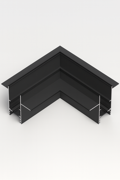 Recessed horizontal corner connector for track light 