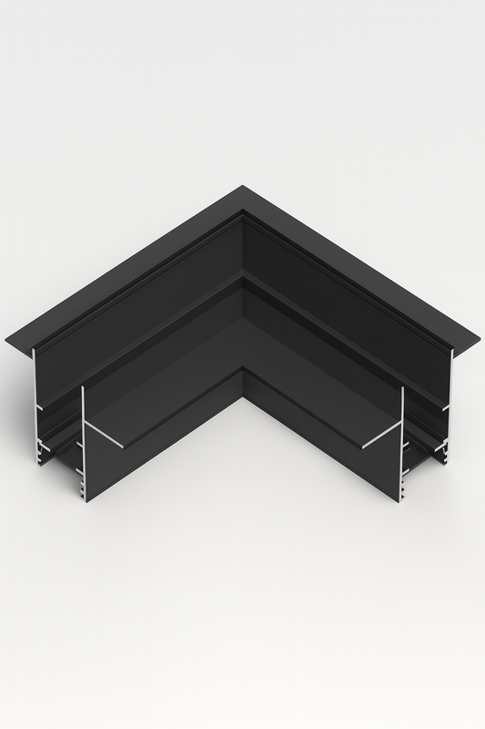 Recessed horizontal corner connector for track light 