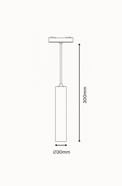 Technical drawing of a cylindrical object with dimensions labeled