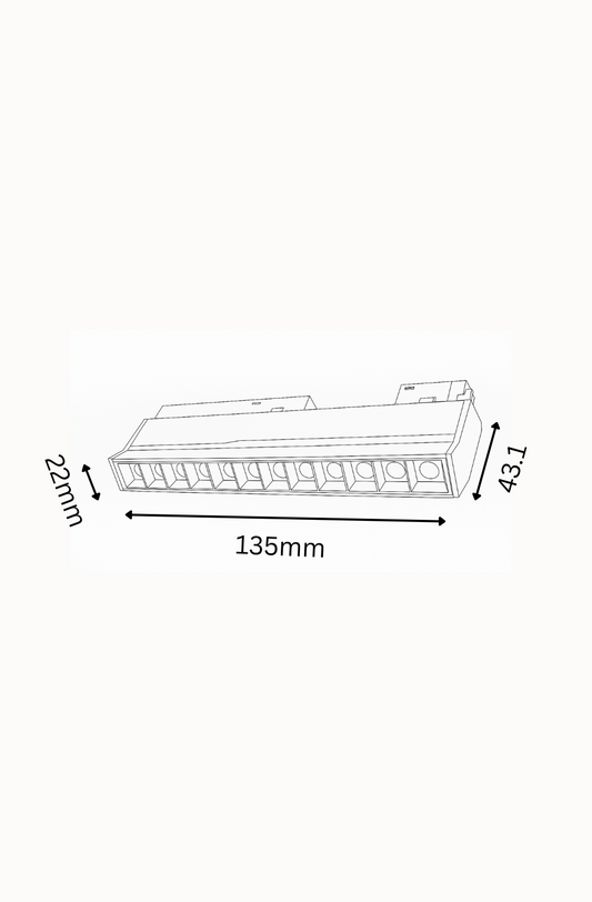 Technical drawing of a rectangular object with dimensions labeled