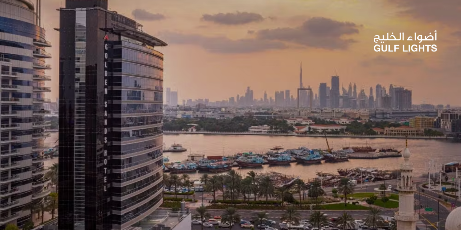 Golden sands hotel creek lighting at Duba UAE
