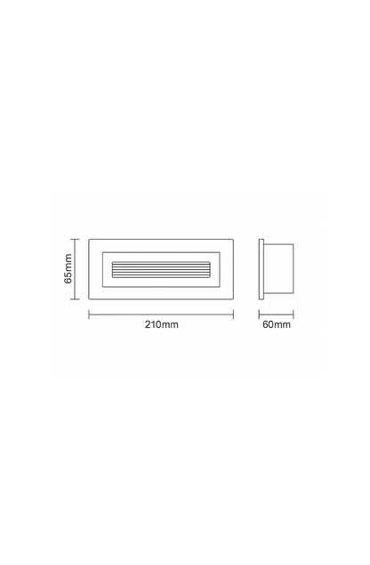 Dimensions of a rectangular object with measurements in millimeters.