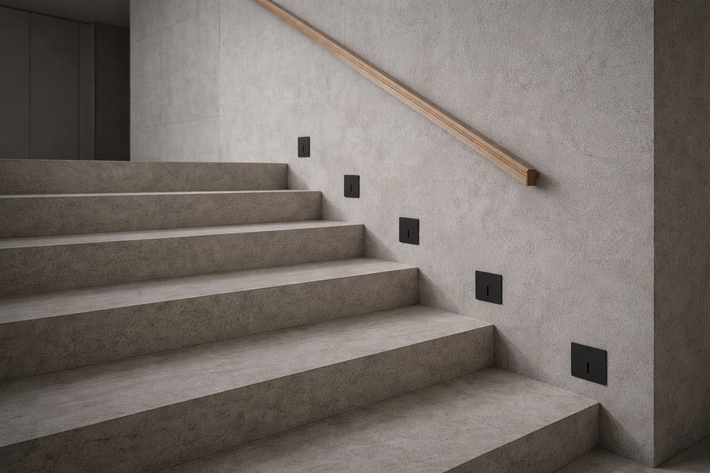 black step light in a modern interior 