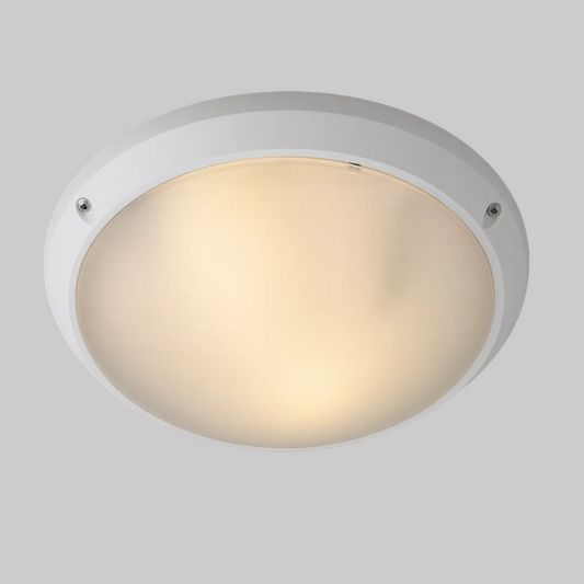 Round white downlight fixture with E27 Base lamp