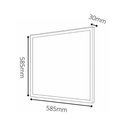 Measurement diagram of a rectangular frame with dimensions labeled.