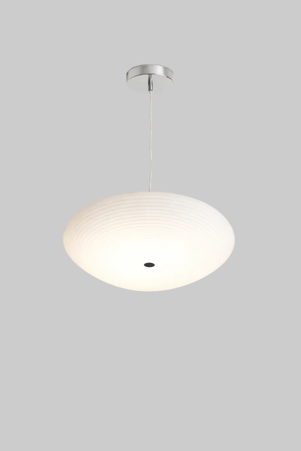 Modern pendant light with white glass shade and E27 base lamp