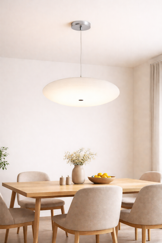 Suspended pendant in the modern dinning room 