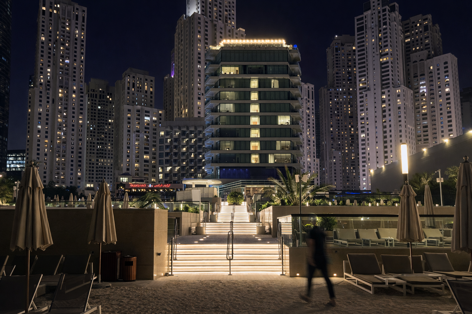 Hiton hote lighting at dubai JBR UAE