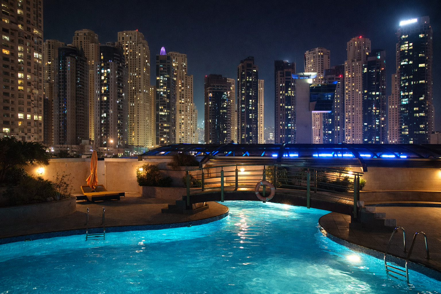 Horizon tower lighting at Dubai, UAE 
