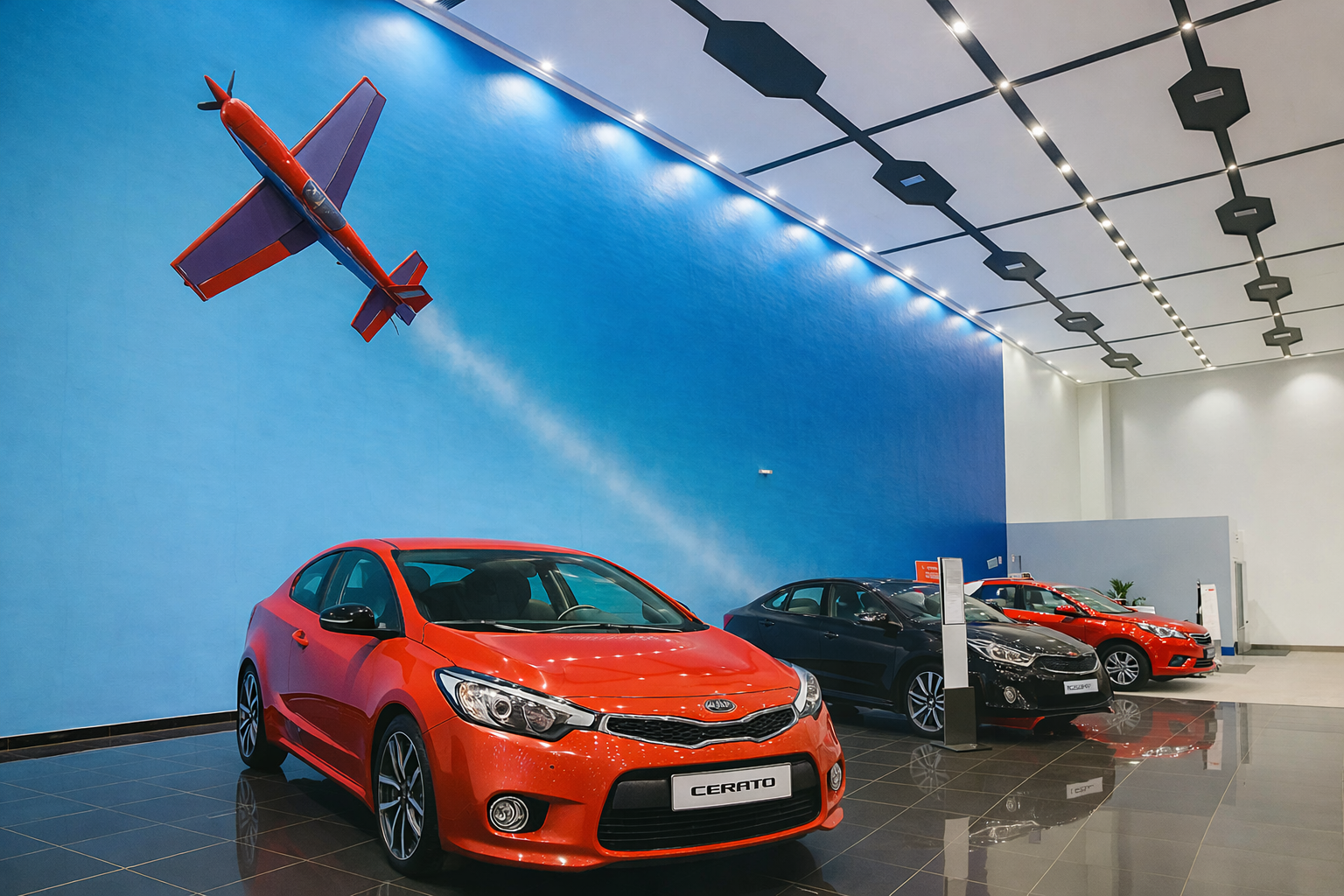 Kia showroom lighting at Tasjeel, Sharjah, UAE