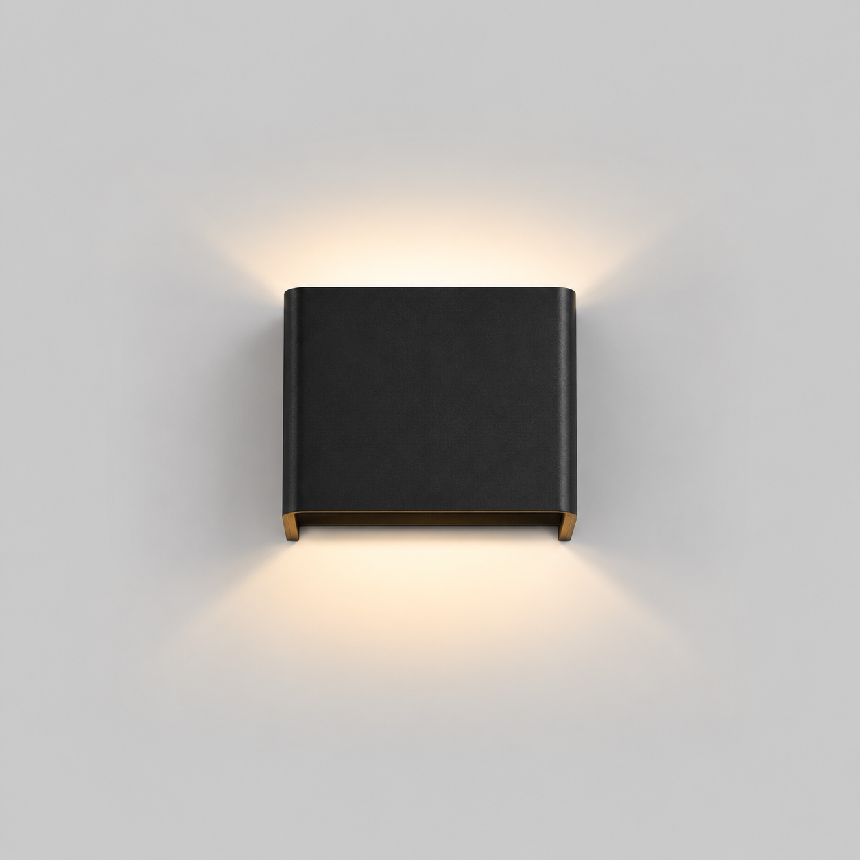 Black square wall light fixture on a gray background
Quin wall light gulf lights
Quin wall light 