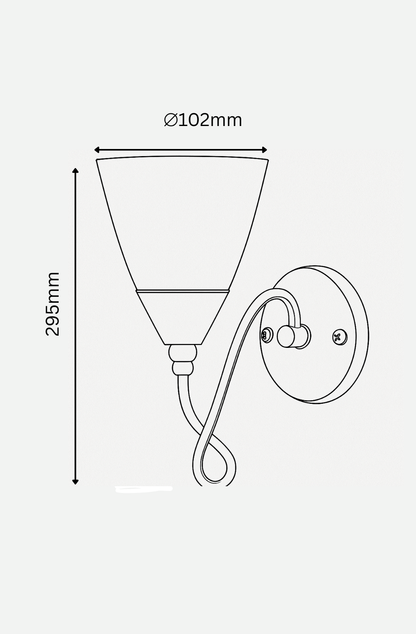 Technical Drawing of the wall mounted light