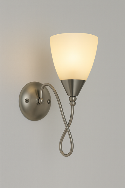 Wall-mounted lamp with a glass shade and E14base lamp