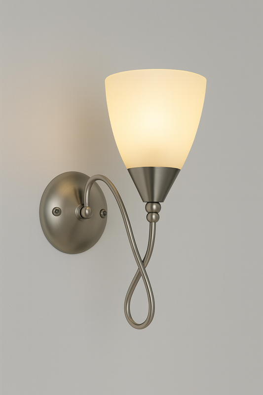 Wall-mounted lamp with a glass shade and E14base lamp