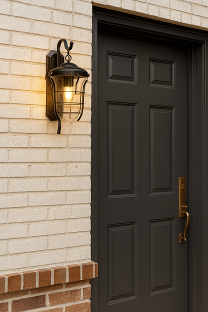 Wall mounted light with E27 base lamp