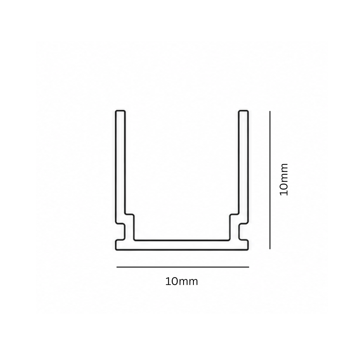 N1010 aluminum profile dimension 
