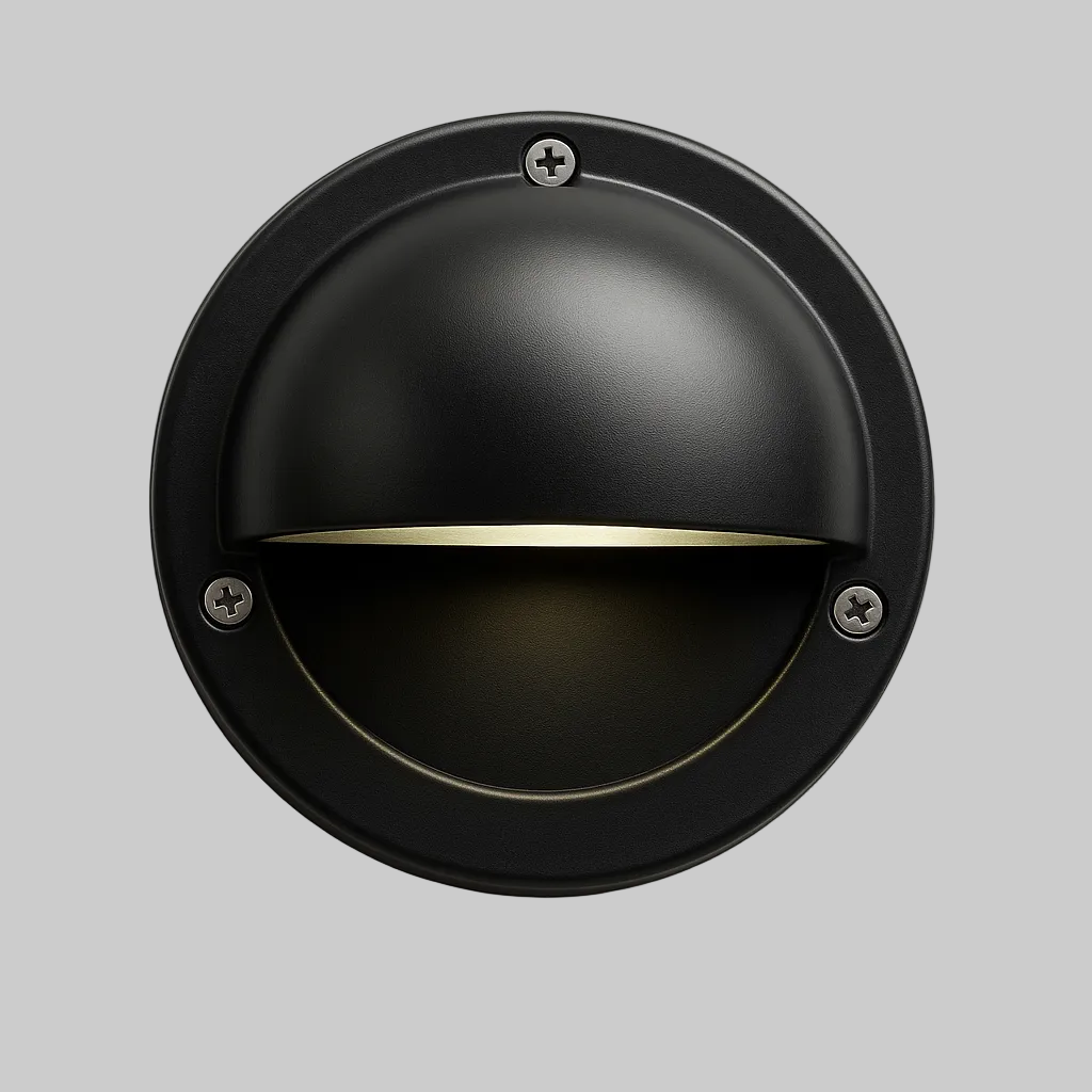 Black outdoor step light fixture