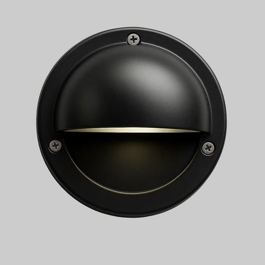 Black outdoor step light fixture