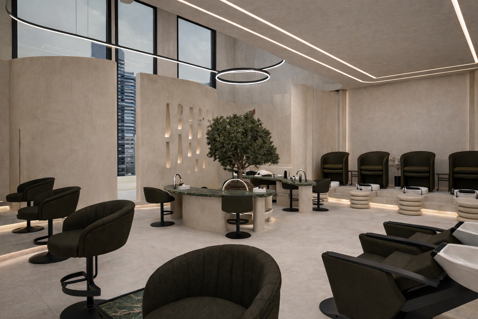 Mobtada Beauty Salon Lighting Design at Dubai, UAE