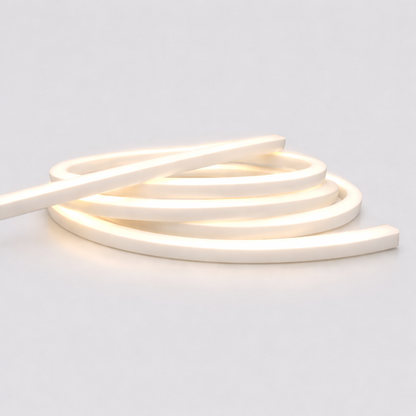 Neon light strip on a white background