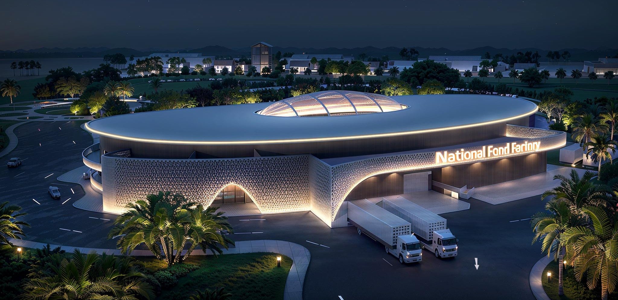 National Food Factory HQ Lighting at Sharjah UAE 