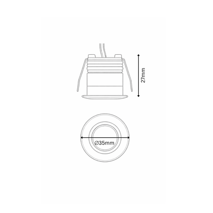 Technical drawing of mini spot light 