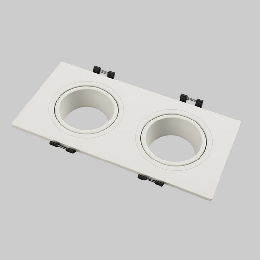 White double recessed MR16 base spotlight frame