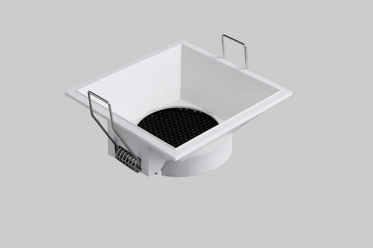 Square recessed MR16 base spotlight frame 