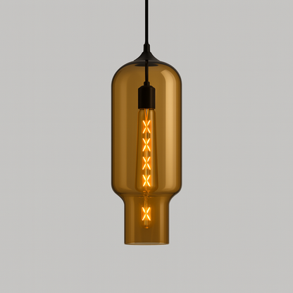  Suspended decorative pended with E27 base lamp and glass body
