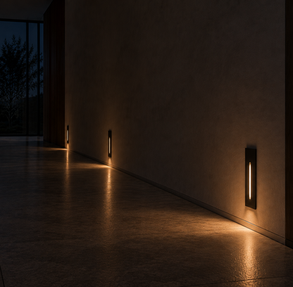 Rectangle recessed step light 